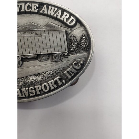 J.B. Hunt Transport Inc. Driver Service Award Oct. 1961 Silver Tone Belt Buckle - Picture 7 of 7